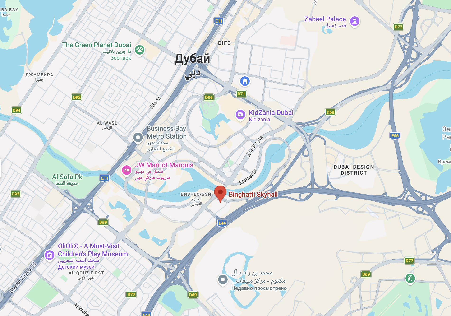 Binghatti Skyhall location map
